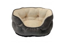 Dallas Manufacturing Faux Velvet Scallop Dog Bed 22In