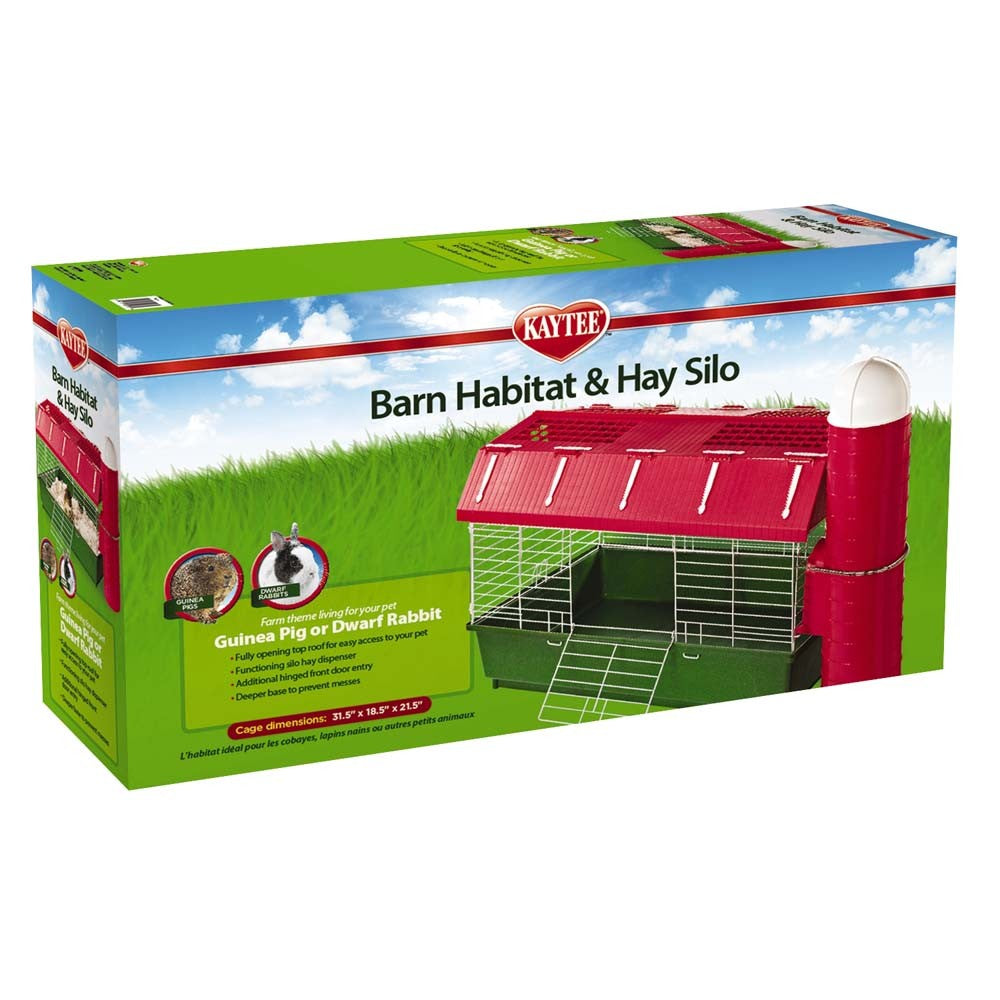 Kaytee Barn Habitat W/Hay Silo 30X18