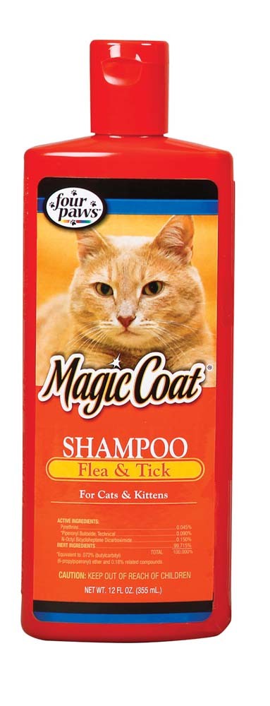Four Paws Magic Coat Flea and Tick Shampoo Cat Kit 12Oz