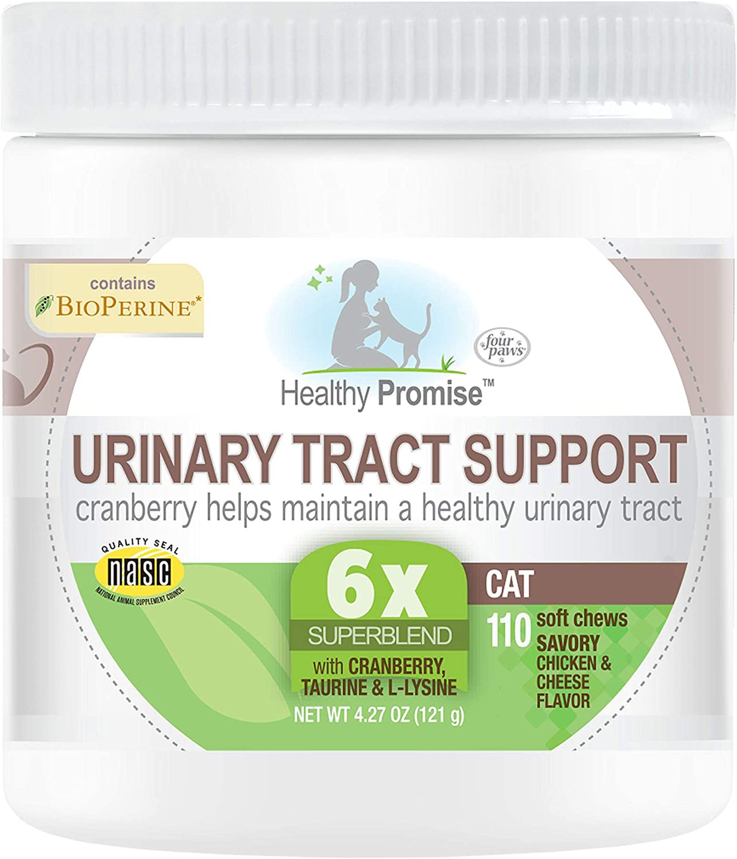 Four Paws Healthy Promise Cat Urinary Tract Supplement Soft Chews 110 Count 4.27 oz.