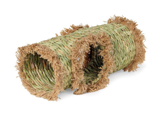 Prevue Pet Products Grass Tunnel Hideaway for Small Animals Natural, Mat Green 6 in Large