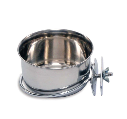 Prevue Pet Products Stainless Steel Coop Cup with Bolt-on Silver