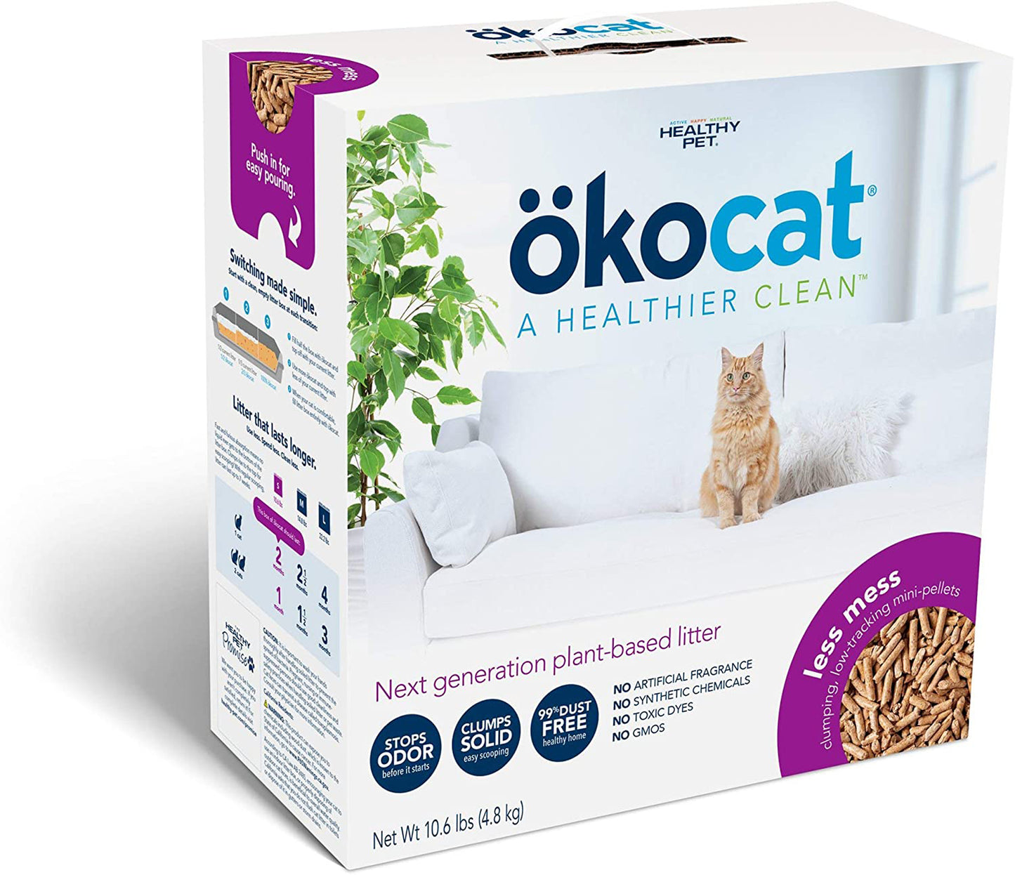 Okocat Litter Natural Wood Long Hair Breeds Clumping Cat Litter 22.2 lb