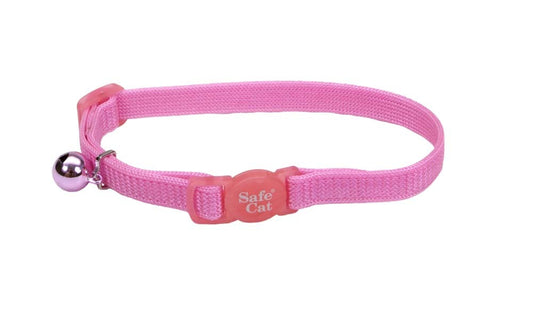 Safe Cat Adjustable Snag-Proof Nylon Breakaway Collar Bright Pink 3/8 in x 8-12 in