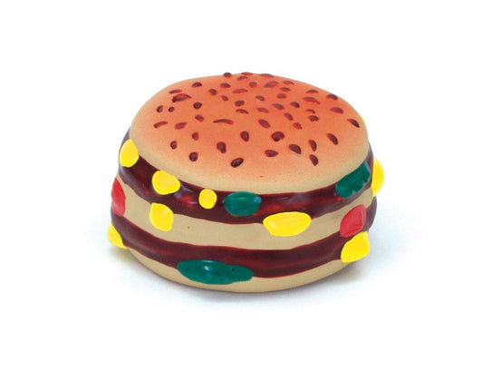 Rascals Latex Dog Toy hamburger Multi-Color 2.5 in