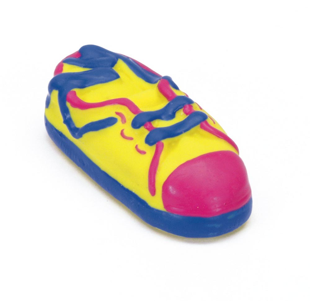 Rascals Latex Dog Toy Tennis Shoe Multi-Color 3.5 in