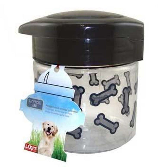 Lixit Dog Treat Jar Container Grey, Clear Medium