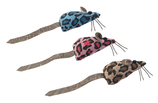 Spot Ethical Crazy Spots Mice W/ Faux Leather Tail and Catnip 2Pk