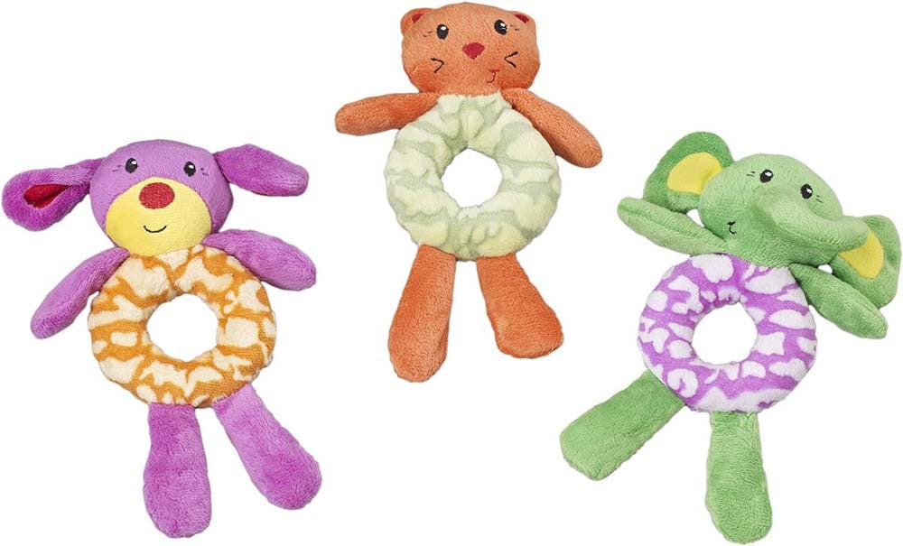 Spot Lil Spots Plush Dog Toy Ring Assorted 7.5 in