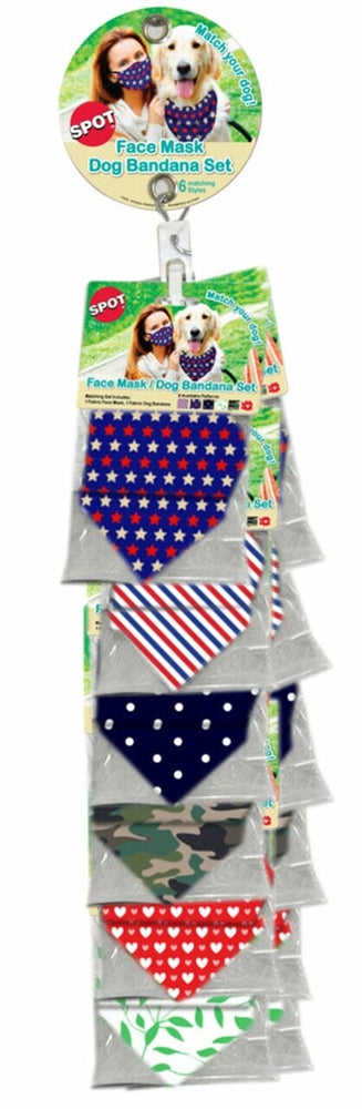 Spot Face Mask and Dog Bandana Set Assorted 12 Piece
