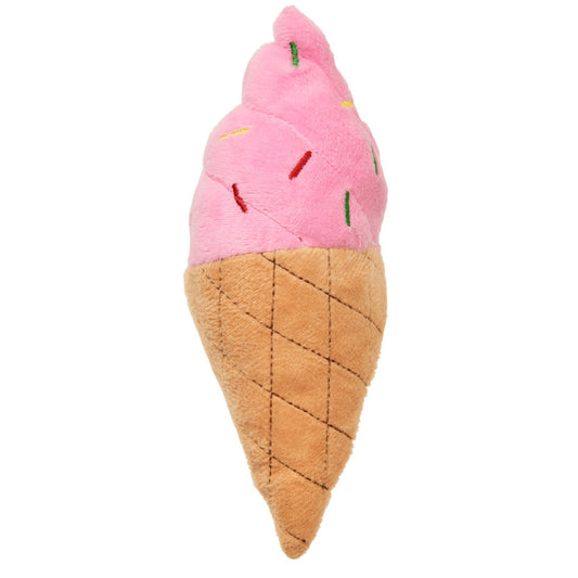 Fashion Pet Cosmo Ice Cream Cone Plush Dog Toy Assorted 7 in