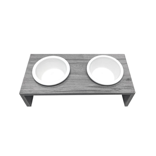 Fashion Pet Cosmo Double Diner Elevated Dog Bowls Gray 15 in