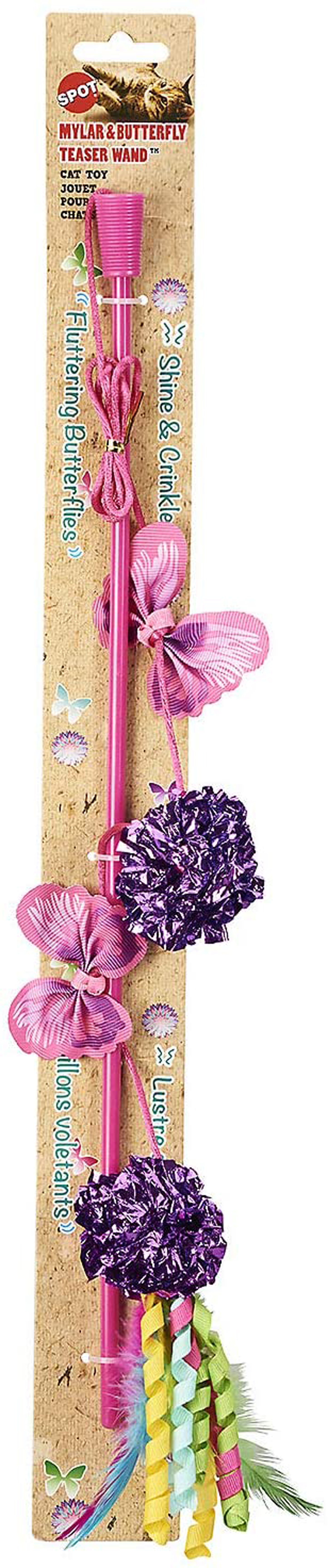 Spot Butterfly & Mylar Wand Cat Toy Assorted One Size