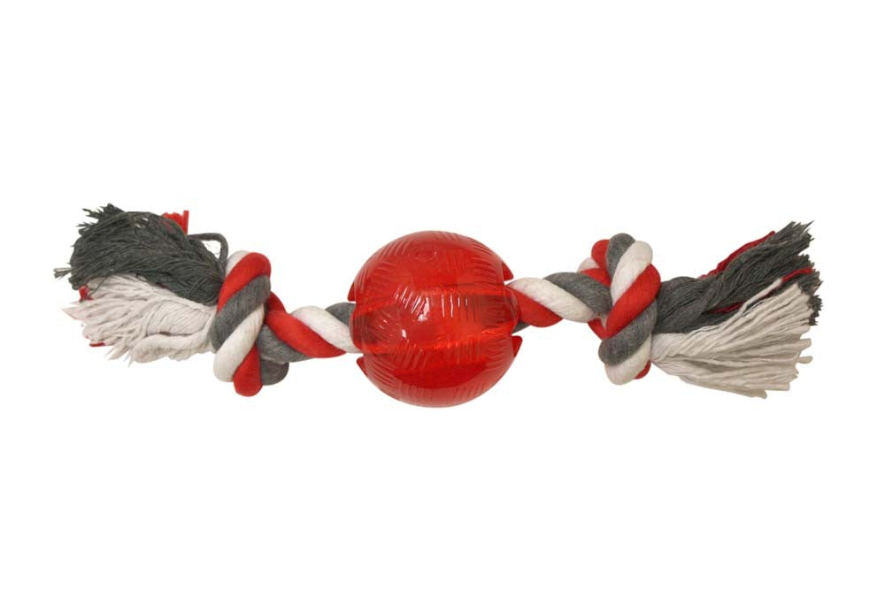 Spot Play Strong Ball with Rope Dog Toy Rope with Ball Red 2.5 in