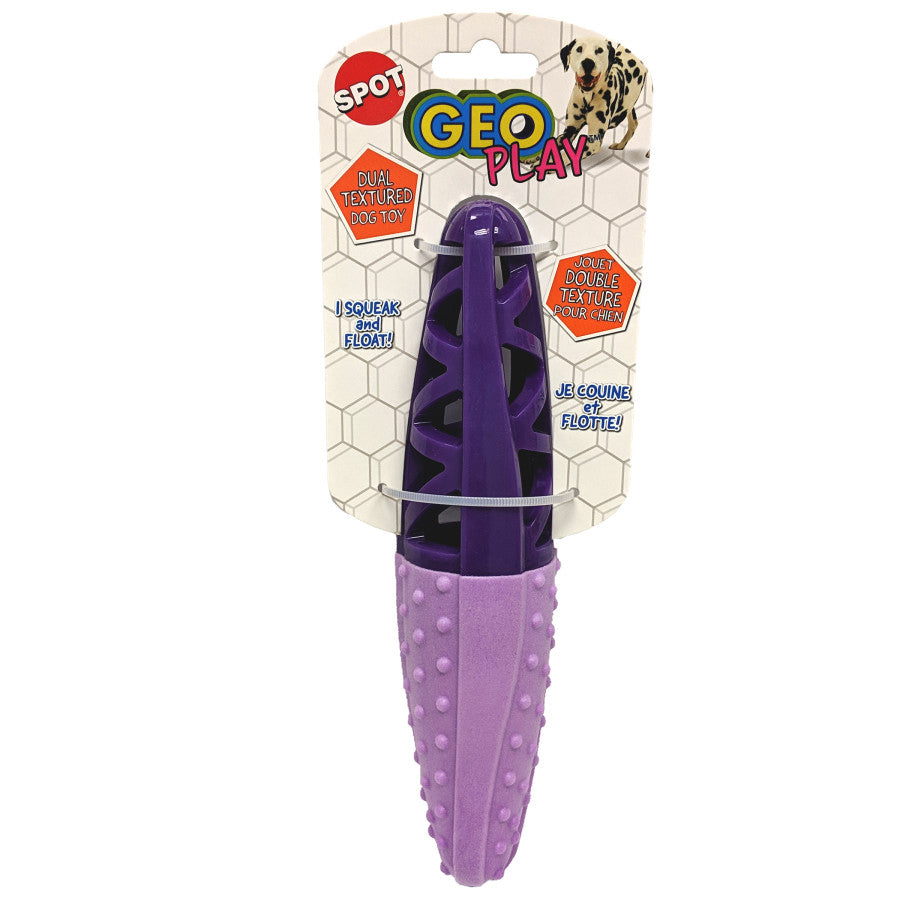 Spot Geo Play Dual Texture Stick Dog Toy Assorted 9 In