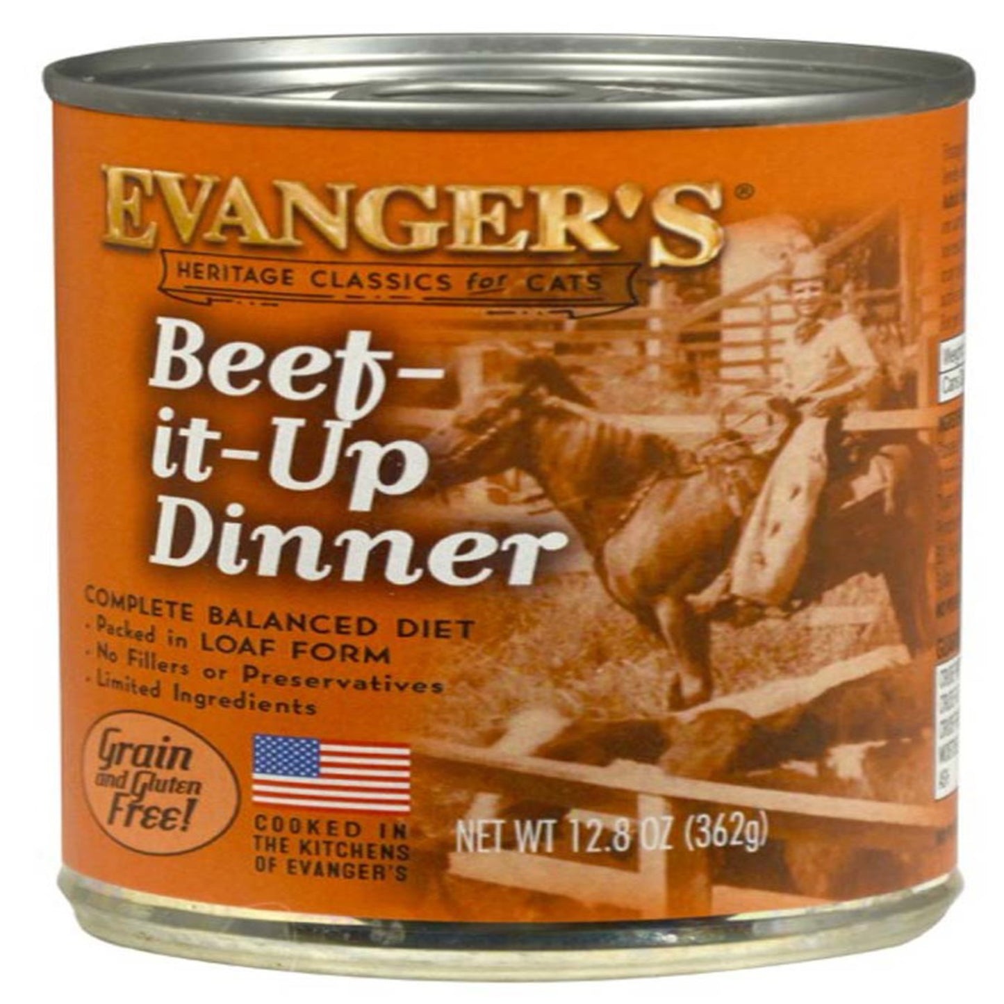 Evanger's Heritage Classic Beef It Up Dinner Canned Cat Wet Food 12.8 oz 12 Pack