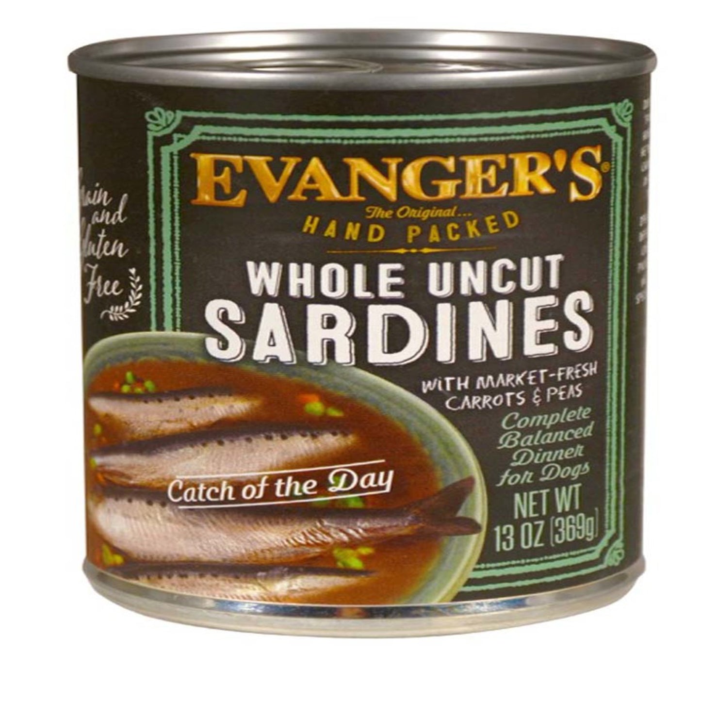 Evangers Hand Packed Whole Uncut Sardines Canned Dog Food 12Ea/12 Oz, 12 Pk