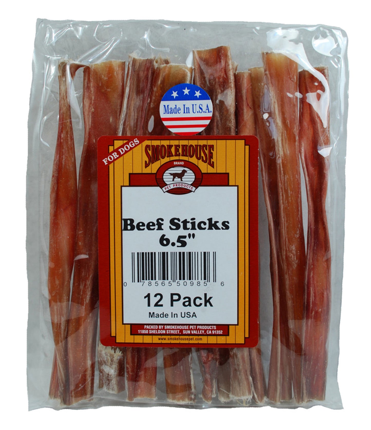 Smokehouse USA Made Beefy Sticks Dog Treats 6.5 in 12 Pack