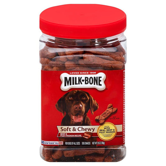 Milk-Bone Beef & Filet Mignon Recipe Chewy Dog Treats 25 oz