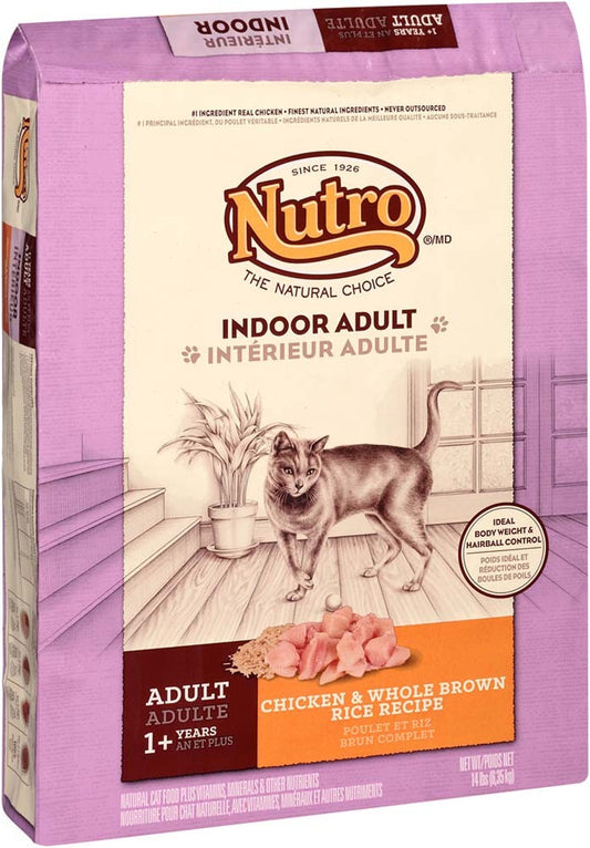 Nutro Products Indoor Chicken & Whole Brown Rice Recipe Cat Food 14 lb