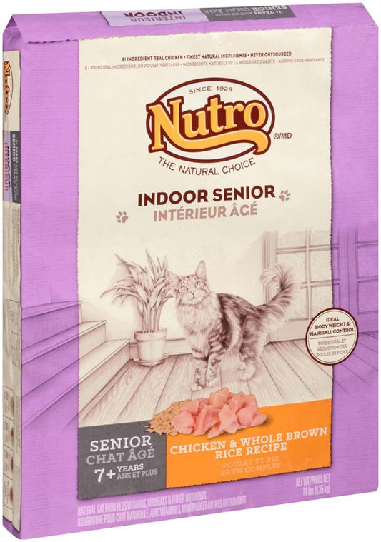 Nutro Products Indoor Senior Chicken & Whole Brown Rice Recipe Cat Food 14 lb