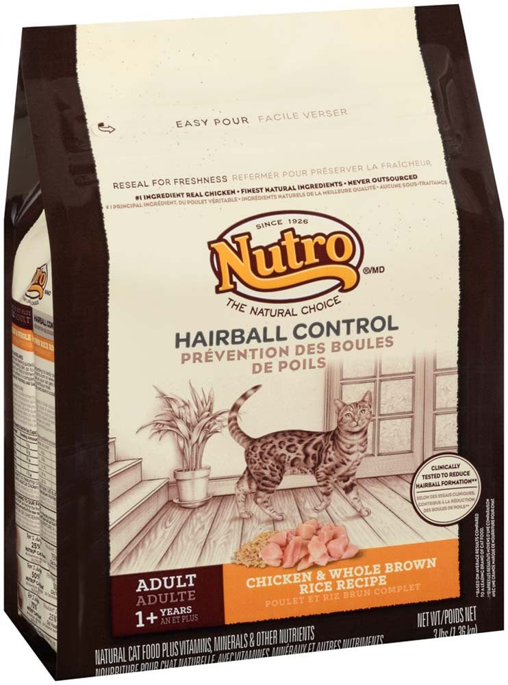 Nutro Products Hairball Control Chicken & Whole Brown Rice Recipe Cat Food 3 lb