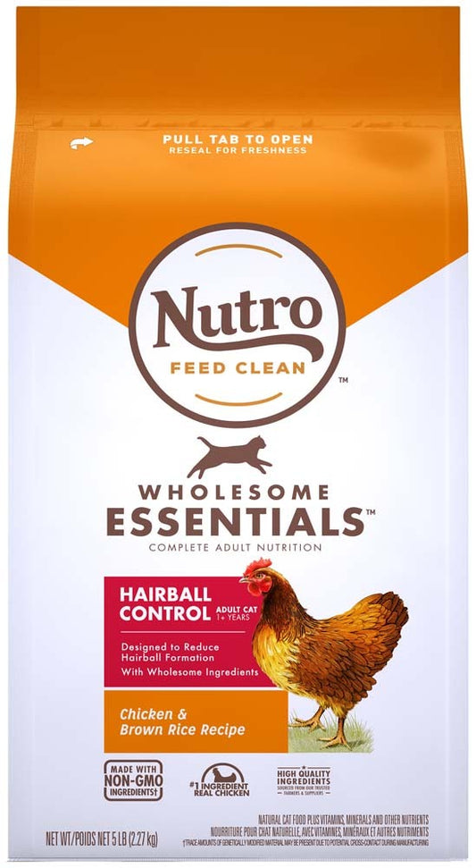 Nutro Products Wholesome Essentials Hairball Control Chicken Brown Rice Dry Cat Food 5 lb