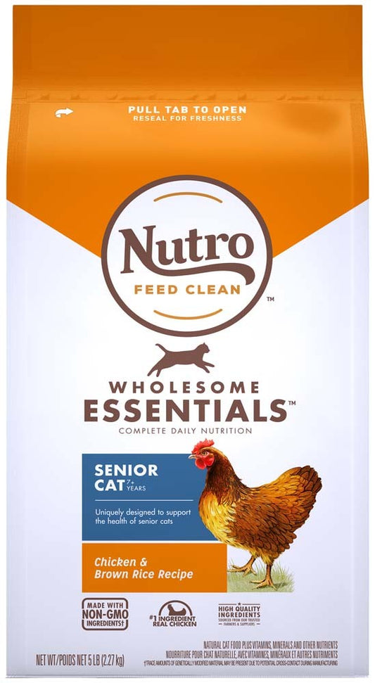 Nutro Products Wholesome Essentials Senior Chicken & Brown Rice Dry Cat Food 5 lb