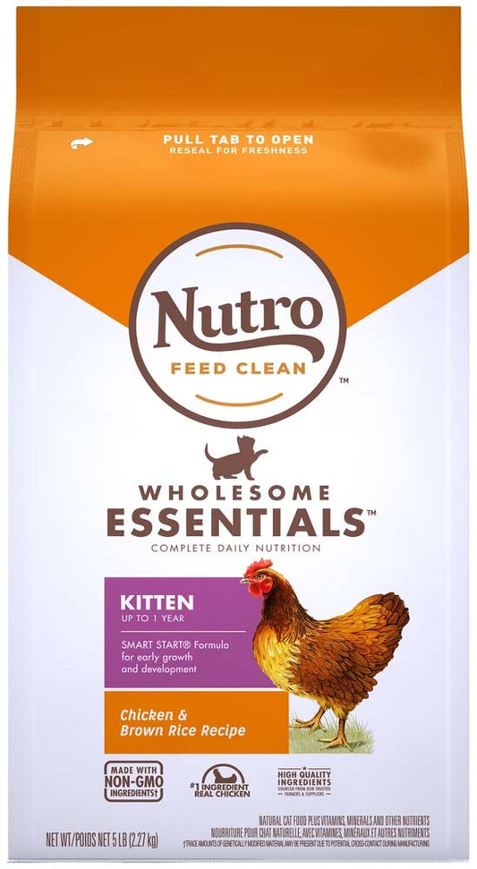 Nutro Products Wholesome Essentials Chicken and Brown Rice Dry Kitten Food 5 Lb