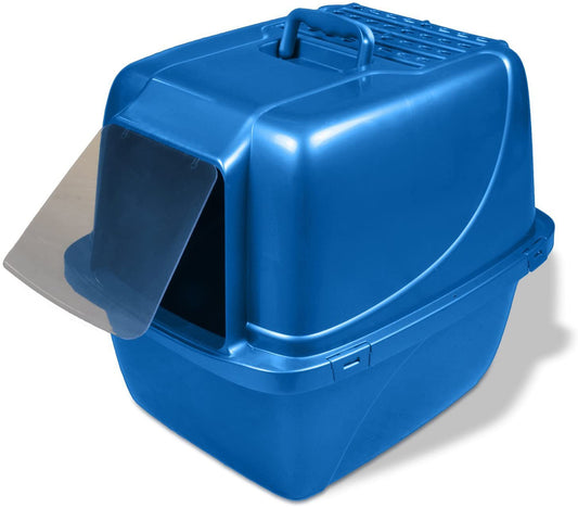 Van Ness Plastics Enclosed Cat Litter Box Blue Extra-Giant