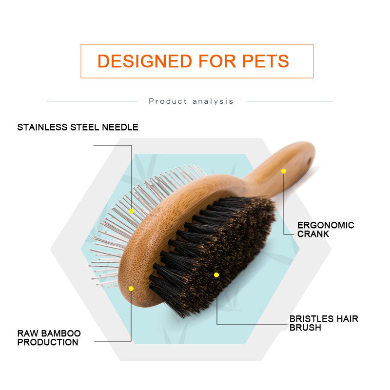 Double Sided Bamboo Pet Brush