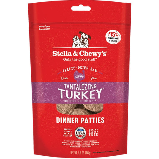 Stella and Chewys Freeze Dried Tantalizing Turkey Dinner Patties 5.5Oz