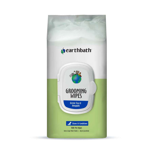 Earthbath Grooming Wipes, Green Tea Awapuhi 1ea/100 ct