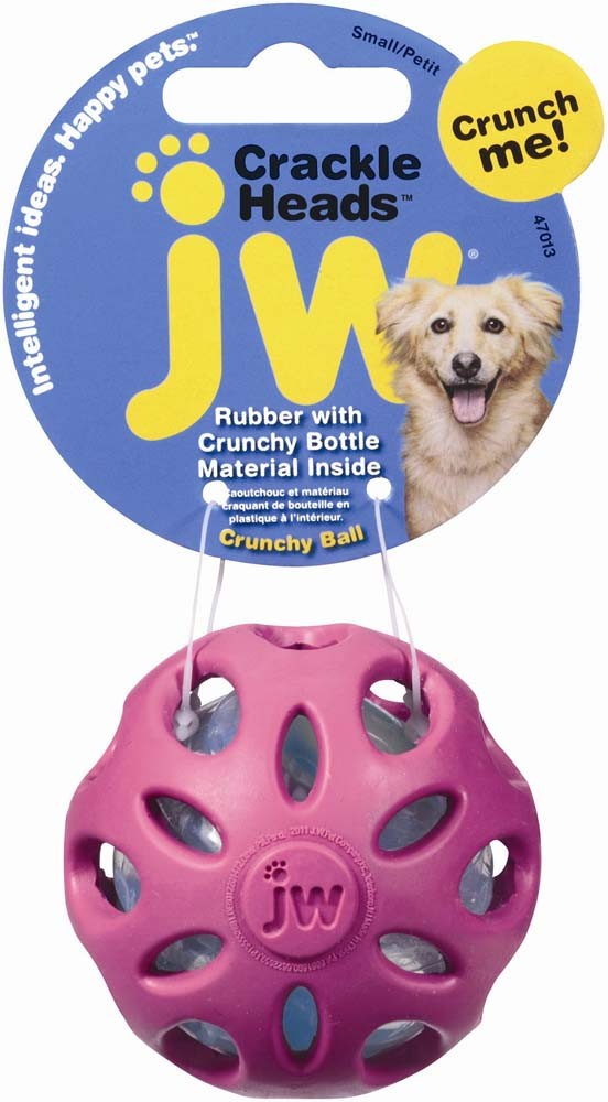 JW Pet Crackle Heads Crackle Ball Dog Toy Assorted Small