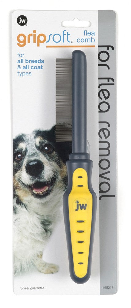 JW Pet GripSoft Dog Flea Comb One Size