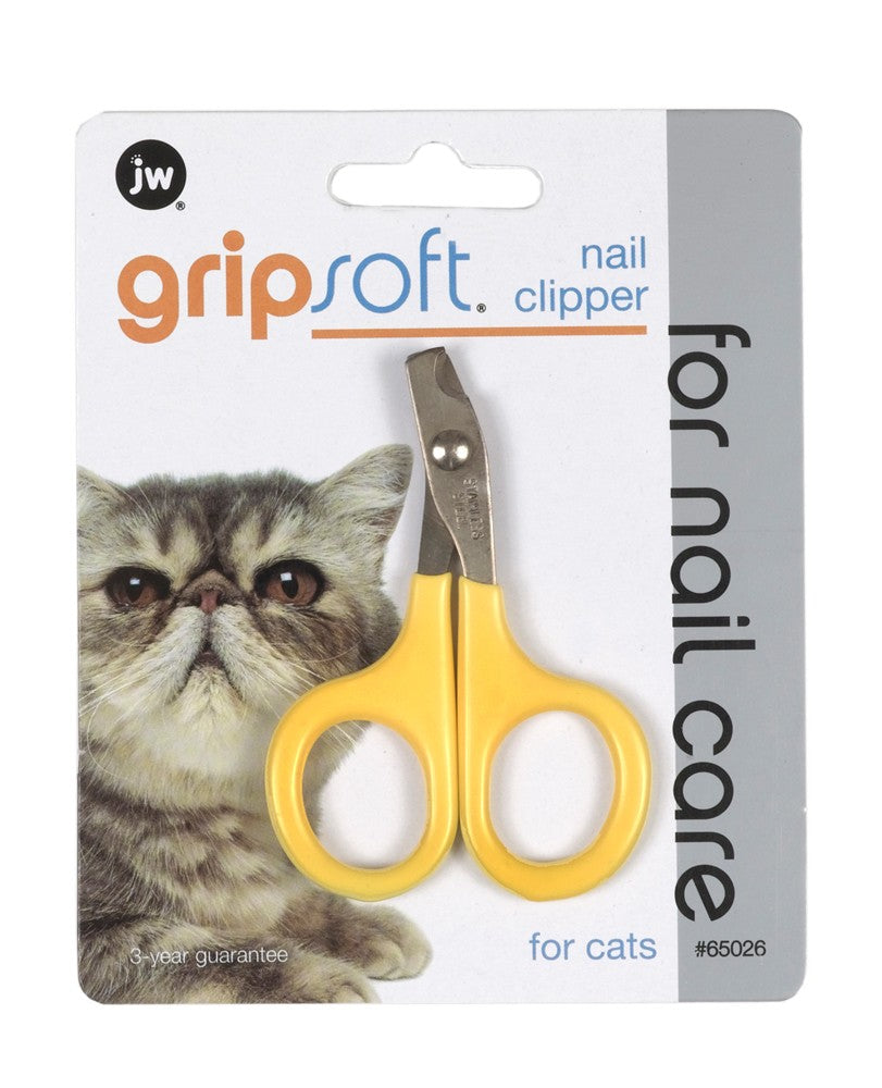 JW Pet GripSoft Cat Nail Clipper Yellow, Gray One Size