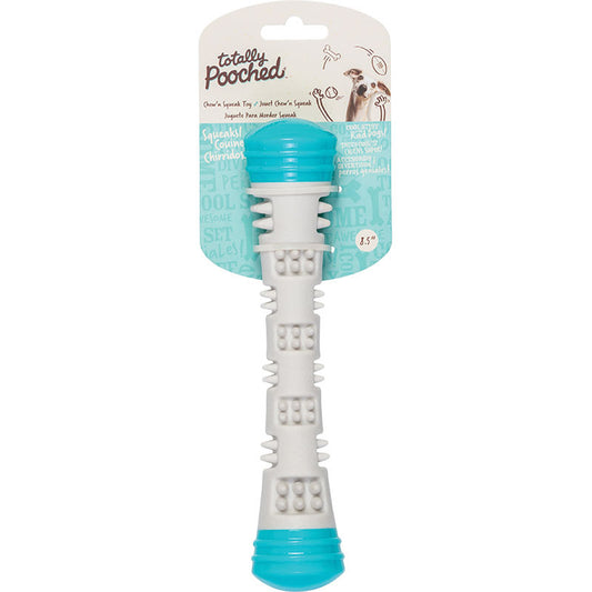 Messy Mutts Totally Dog Chew N Squeak Stick Grey Teal Small