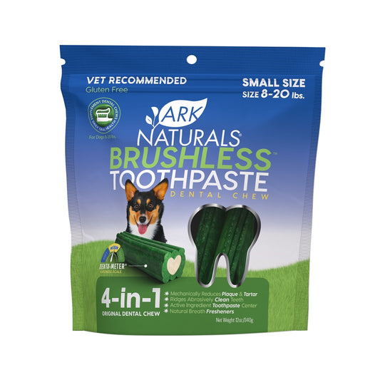 Ark Naturals Breath-Less Brushless Toothpaste Small To Medium Dog Chews, Small Display 60ct