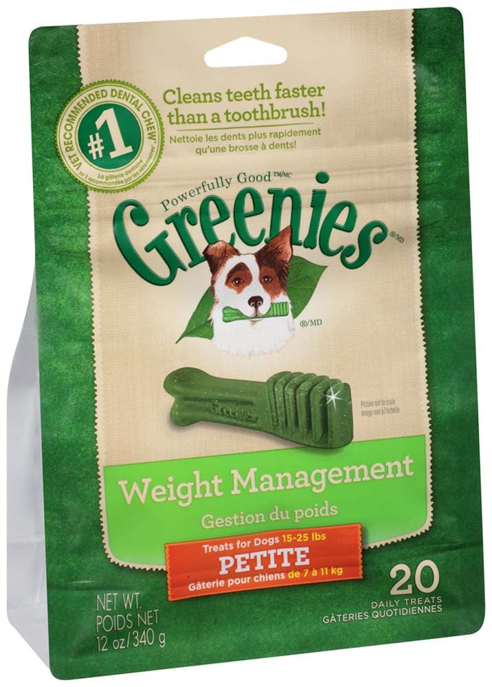 Greenies Weight Management Petite Dental Dog Chews - 12 Ounces 20 Treats