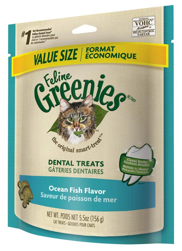 Greenies Feline Dental Treats For Cats Ocean Fish Flavor 5.5 Oz.