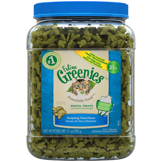 Greenies FELINE Cat Dental Treat Tempting Tuna Flavor 21 oz