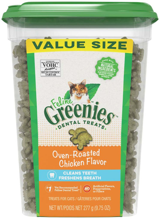 Greenies FELINE Cat Dental Treat Oven Roasted Chicken Flavor 9.75 oz