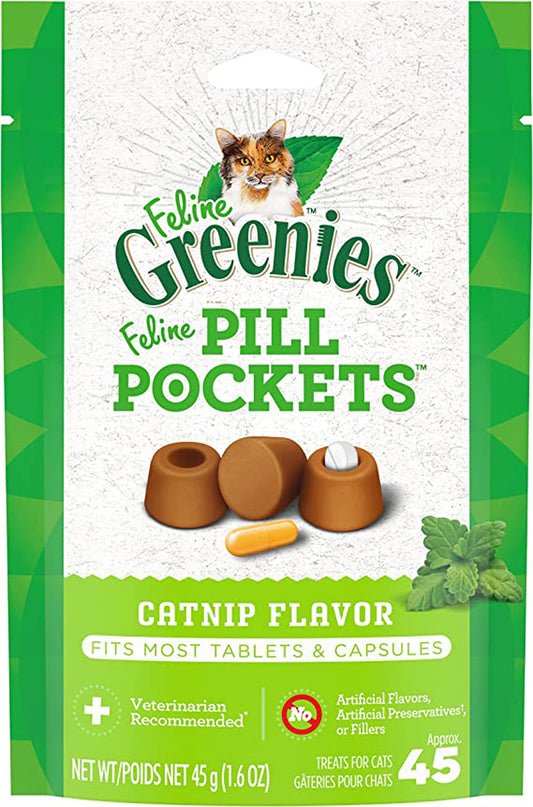 Greenies Feline Pill Pockets Cat Treats Catnip, 1ea/1.6 oz