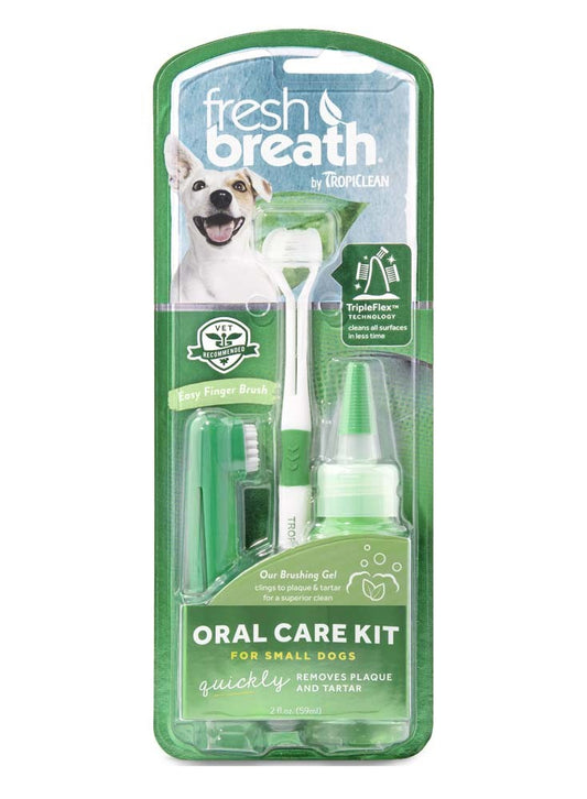 TropiClean Fresh Breath Oral Care Kit for Dogs Small Breeds