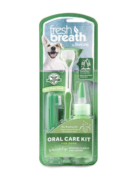TropiClean Fresh Breath Oral Care Kit for Dogs Large Breeds