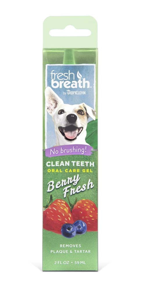 TropiClean Fresh Breath Berry Clean Teeth Oral Care Gel For Dogs 2 oz