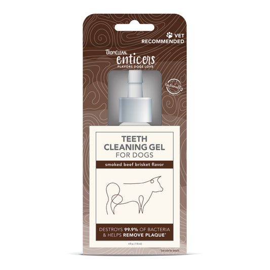TropiClean Enticers Teeth Cleaning Gel for Dogs Smoked Beef Brisket, 1ea/4 oz