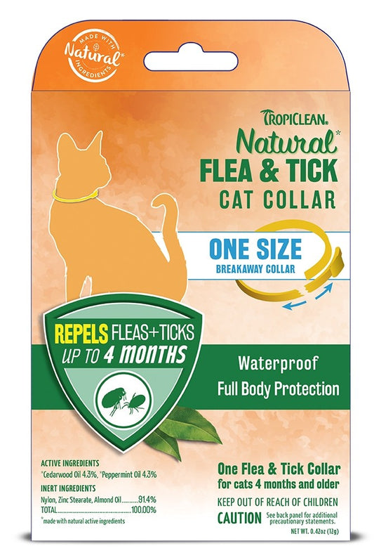 TropiClean Natural Flea & Tick Repellent Collar for Cats One Size