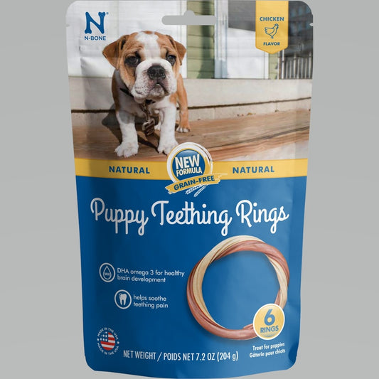 N-Bone Grain-Free Puppy Teething Rings Chicken 7.2 oz 6 pk