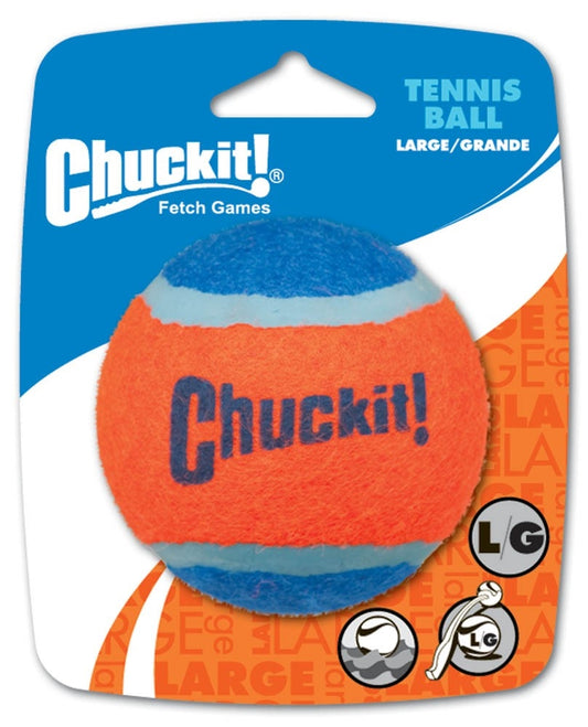 Chuckit! Tennis Ball Dog Toy Shrink Sleeve Blue, Orange Large 1 Pack